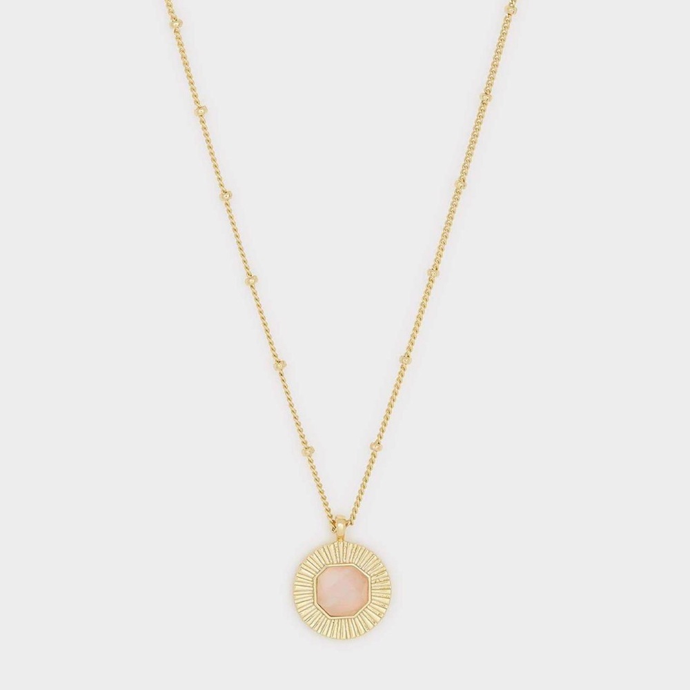 NEW Gorjana Rose Quartz Coin Necklace for Love
